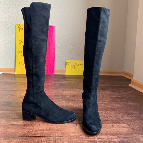 Stuart Weitzman Elasticized Suede 11M Knee hi Boot - Picture 1 of 15